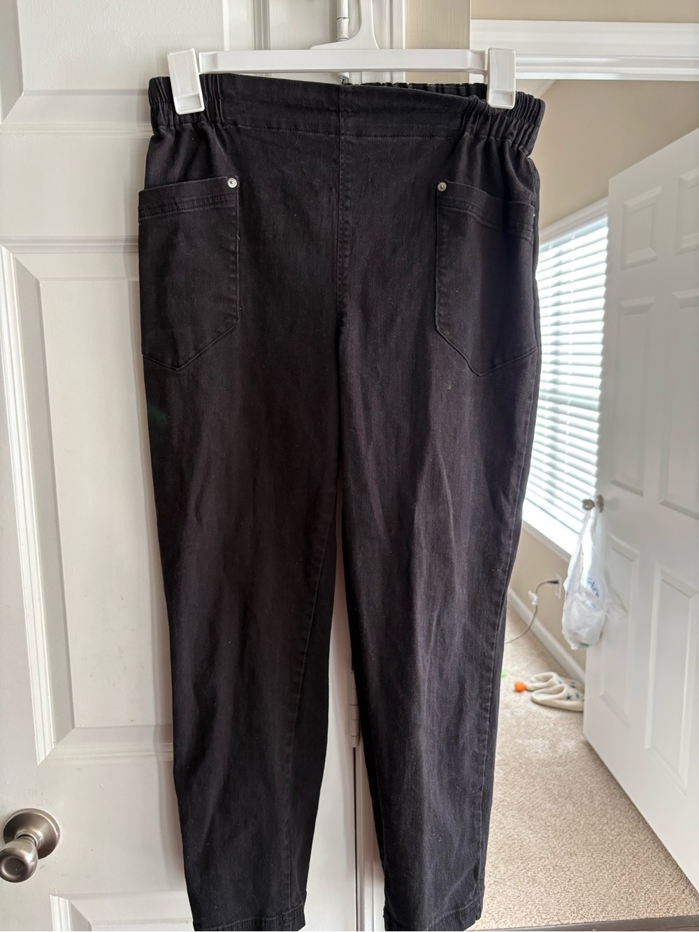 Black Elastic Waist Pull-On Pants